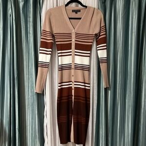 Almost Famous Multicolor Striped Long Sleeve Dress